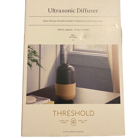 Black and Tan 200ml Speckle Medium Diffuser by Threshold: Spa Ambiance, 6hr NEW - Picture 4 of 5